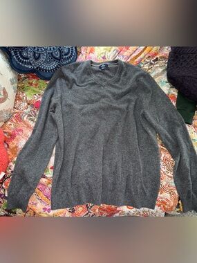 Lands' End Charcoal Gray Crewneck Sweater